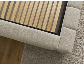 Бежово двойно тапицирано легло с място за съхранение с включена подматрачна рамка 180x200 cm Denali – Bobochic Paris