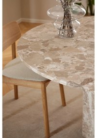 Светлокафява мраморна кръгла трапезна маса ø 130 cm Naxos – Actona