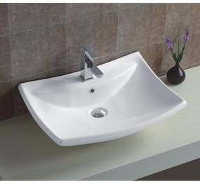 Мивка за баня ICB 860, монтаж върху плот, порцелан, бял, 59x43x17см