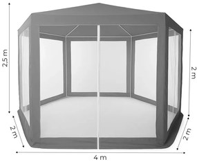 Градинска беседка с мрежа против комари 2 x 2 м Бял