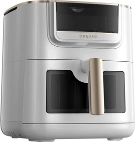 Фритюрник с горещ въздух Dreame AF30, 2300W, 7 л, 12 програми, 50-200°C, Dual-Source Cyclonic Heat, SmartSteam, LED, NTC, Бял
