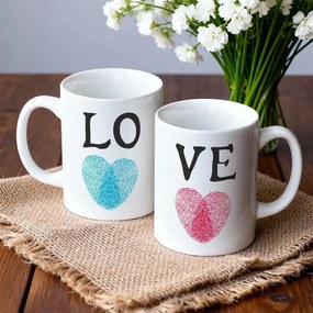 Комплект чаши за двойки - Love prints