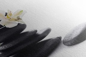 Картина на платно – Зен камъни с лилия