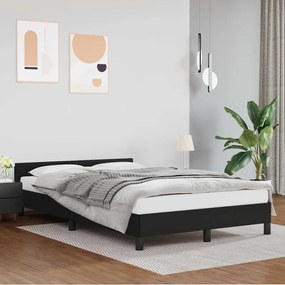 347489 vidaXL Рамка за легло с табла без матрак, черна, 120x200 см