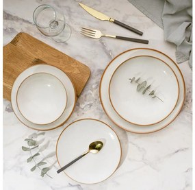 Комплект за хранене 24 части бежов/порцелан