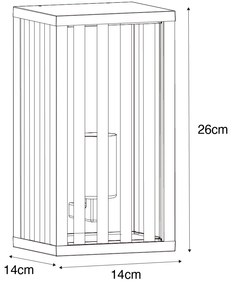 Модерна външна стенна лампа черна 26 см IP44 - Dijon