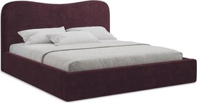 Тъмнолилаво двойно легло 140x200 cm тапицирано с място за съхранение с включена подматрачна рамка Kahai – Makamii