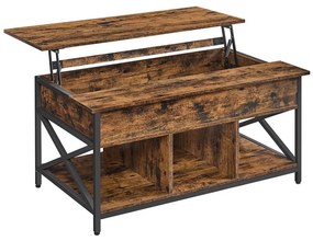 Холна маса с повдигащ се плот NYRO, кафява/черна