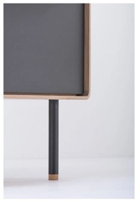 Черен/естествен висок скрин от масивен дъб 60x100 cm Fina – Gazzda