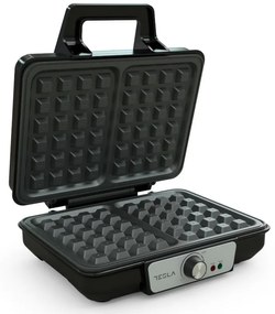 Гофретник Tesla WM200BX, 1000W, За 2 гофрети, Незалепващи плочи, 140 - 220C, Сребрист/Черен