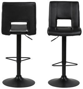 Черен бар стол с регулируема височина Sylvia - Actona