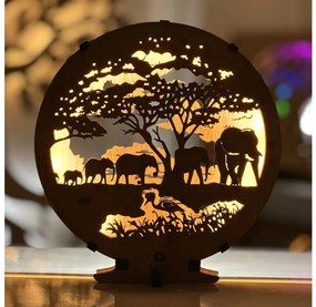 Li-Go 23610/DUB2 - Настолна LED декорация с димер LED/12W/230V 20x22 cm дъб