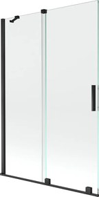 Mexen Velar параван за баня с 2 крила, плъзгащ се, 120 x 150 см, прозрачен, черен