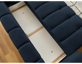 Тъмносин сгъваем/с място за съхранение диван 251 cm Fuji – Bobochic Paris