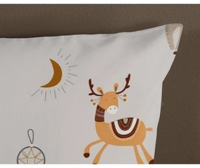 Сиво-бежово единично памучно детско спално бельо 140x200 cm Woody – Good Morning