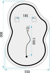 Огледало LED UNO DOUBLE 80x55 cm