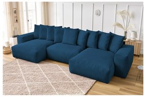 Тъмносин ъглов диван от рипсено кадифе Voltaire – Bobochic Paris