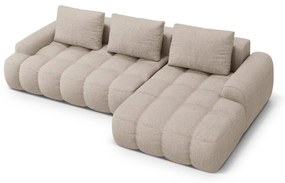 Светлокафяв сгъваем/с място за съхранение ъглов диван (десен ъгъл) Linz – Cosmopolitan Design