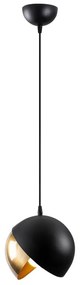 Черно и златисто висящо осветително тяло с метален абажур ø 20 cm Berceste – Opviq lights