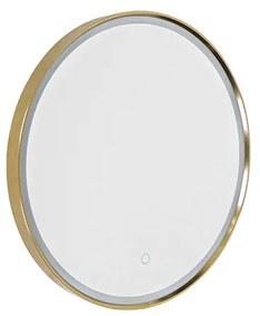 Огледало за баня медно 50 см с LED 3-степенно димиране с докосване кръгло - Miral