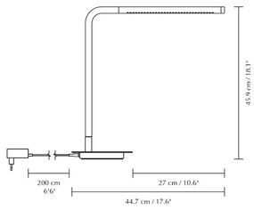 Метална LED затъмняваща се настолна лампа в сребрист цвят (височина 46 cm) Omni Table – UMAGE
