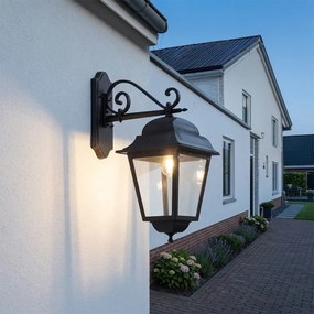 Класически външен стенен фенер черен IP44 - Big