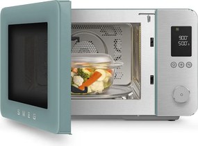 Комбинирана микровълнова фурна с горещ въздух SMEG Collezione MOC02EGMEU, 900W, 27 л, 25 програми, Плавно затваряне, Индивидуални настройки, Зелен