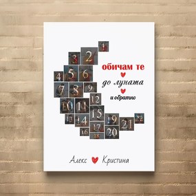 Картина от канава със снимки - До Луната и обратно