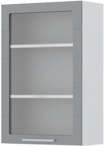 Висящ шкаф Hudson V9-60-1KS with Витрина-White - Gray