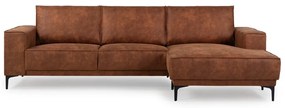 Кафяв ъглов диван от изкуствена кожа (десен ъгъл) Copenhagen - Scandic