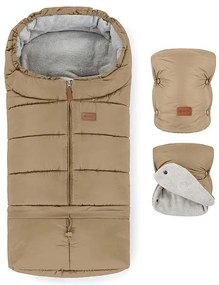 PETITE&MARS - Комплект детски чувал 3в1 JIBOT + ръкавици кафяв