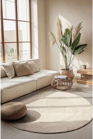 Кремав двустранен/ръчно изработен ютен кръгъл килим ø 200 cm Braided – Hanse Home