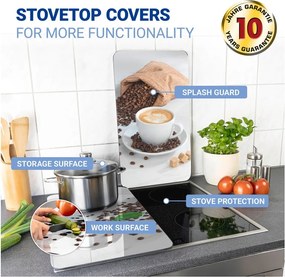 Капаци за печка 2 бр. от закалено стъкло 52x30 cm Café Aromatica – Maximex