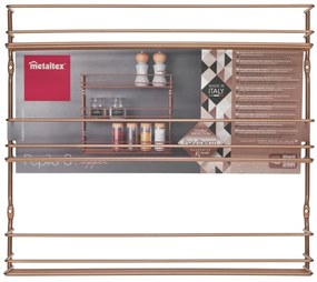 Стенна поставка за подправки с 3 рафта в меден цвят - Metaltex