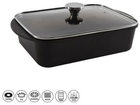 Алуминиев съд за печене с незалепващо покритие и стъклен капак , 35 x 22,5 cm Grande - Orion