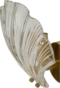 Стъклена стенна лампа в златист цвят Da Muro Shell – Mauro Ferretti