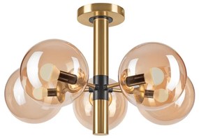 Висящ полилей ROLLO 5xE14/5W/230V златист/опушен бежов