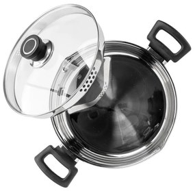 Тенджера Luigi Ferrero Sophia FR-3405, 24x13 см, 5.4 л, Стомана 18/10, Стъклен капак, Индукция, Инокс