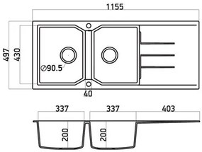 Измийте Sanitec 116 2B 1D-Graphite