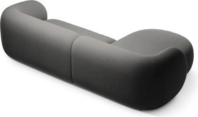 Тъмносив кадифен ъглов диван (ляв ъгъл) Kate – Micadoni