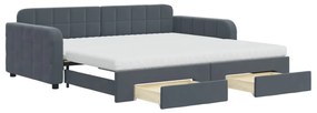 3197009 vidaXL Канапе с изтеглящо легло и чекмеджета, 100x200 см, кадифе