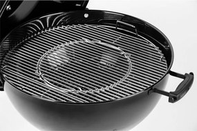 Барбекю на дървени въглища Weber Master Touch WB 14701004, 57 cm, Емайлирана стомана, Регулатор за въздух, 2 Гумени колела, Вграден термометър, Черен