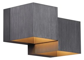 Модерна стенна лампа тъмно сива 2-светлинна - Transfer Double