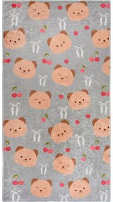 Сиво-кафяв детски килим подходящ за пране 120x180 cm Cute Teddies – Vitaus
