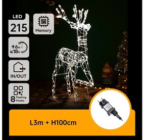 Aigostar - LED външна коледна украса LED/3,6W/31/230V 2700K 105 cm IP44 елен