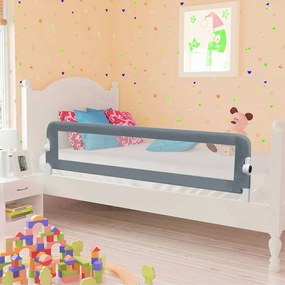 10167 vidaXL Ограничител за детско легло, сив, 150x42 см, полиестер