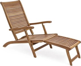 Градински шезлонг от масивно дърво в естествен цвят Noemi – Bizzotto