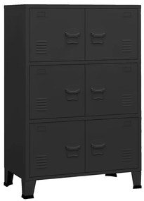 339628 vidaXL Индустриален скрин за съхранение, черен, 75x40x115 cм, метал