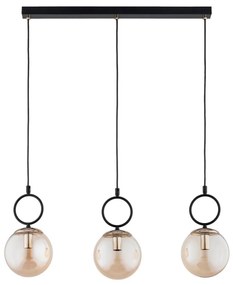 Пендел LISTER 3xE14/10W/230V черен/опушен бежов