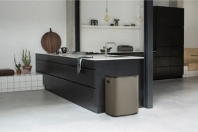 Кош за боклук Brabantia Bo Touch 1001271, 2x30 л, Плавно и безшумно отваряне, Голям отвор, Тъмносив